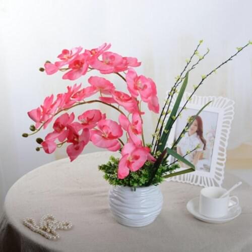 Beautiful DIY Phalaenopsis Artificial Butterfly Orchid Silk Flower Bouquet Wedding Home Living Room Decoration 20pcs/lot