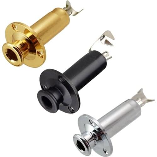 Brass 1/4" 6.35 guitar Strap Lock Pin Jack End Pin Output Input Socket For Acoustic Electric Guitar Bass guitar accessories