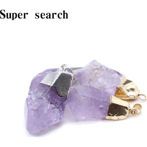 Live Natural Uruguay rough Cluster Stone Flowers Backbone Purple Crystal Bud DIY Necklace Pendant Original