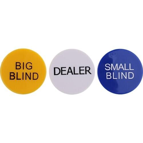 Small Blind + Big Blind + Dealer Button for Texas Hold'em Poker Card Games
