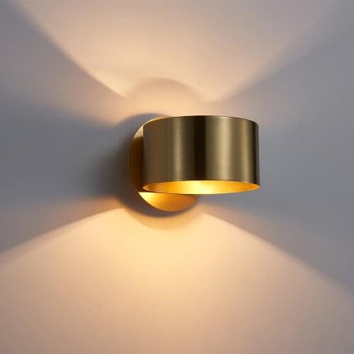 Copper Sconce Simple Nordic Wall Lamp for Home Decor Bedroom Bedside Living Room Wall Lamps Interior Lighting Indoor Wall Light