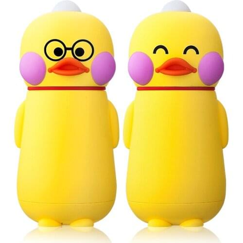 Cute Cartoon Little Yellow Duck Glass Instafamous Hyaluronic Acid Duck Children Student Handheld Handy Heat-Resistant Water Cup