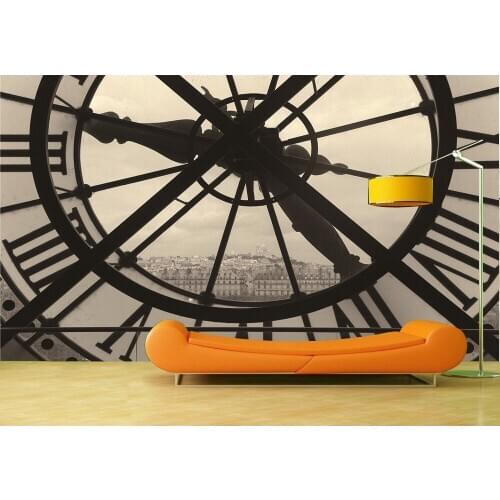 Custom Wallpaper Murals Wall Clock Wall Self Adhesive Vinyl Wall Sticker Poster Wall Paper Home Decor