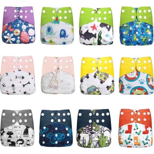 2020 New 1 Piece Washable Eco-Friendly Cloth Diaper Adjustable Nappy Reusable Cloth Diapers Fit 0-3years 3-15kg Baby