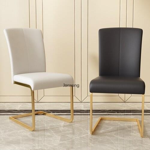 Post-modern Dining Chairs Luxury Ins Dining Chair Golden Modern Minimalist Home Fashion Backrest Creative Leather Designer Chair