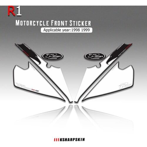 Motorcycle Front Fairing 3D Gel Protector decorative stickers for Yamaha R1 1998 1999 edge Paint Scratch Protector stickers