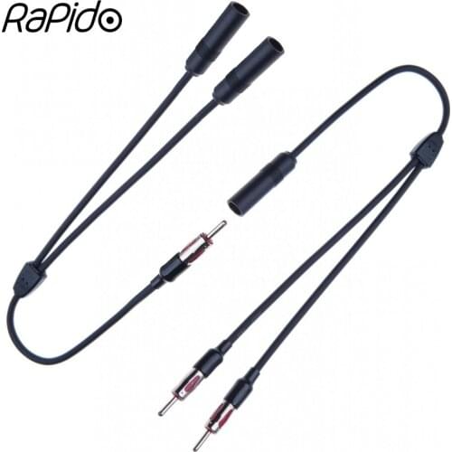 1 to 2 Plug Antenna Splitter Y Extension Cable Adapter Male Female for Car Radio Aerials AM FM Audio Signal Amplifier Booster