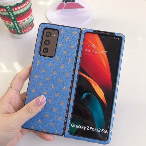 Romantic Gypsophila Case for Samsung Galaxy Z Fold 2 Luxury Case Full Fit Cover Retro Shockproof Shell for Galaxy Z Fold 2 Case