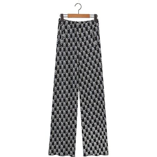 JC·KILIG Hong Kong Style Letters ice Silk Pants Thin High-Waisted Pants Drape Lazy Pants D9134