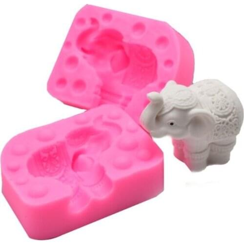 DIY Baking 3D Elephant Modeling Mold Fondant Chocolate Cake Decoration Handmade Soap Silicone Molds T84A