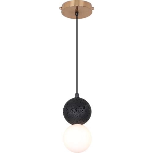 Nordic glass ball pendant lights cement suspension Light single glass lamp for Living room Bedroom Restaurant Bedside Hanging