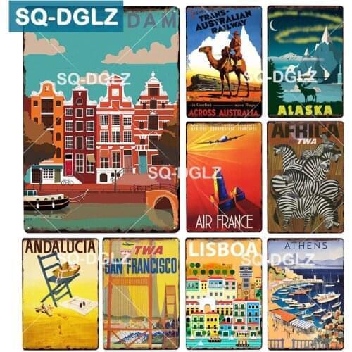[SQ-DGLZ] City Metal Sign Tin Sign Vintage Decor Plaque Crafts Home Decor Painting Plaques Art Poster