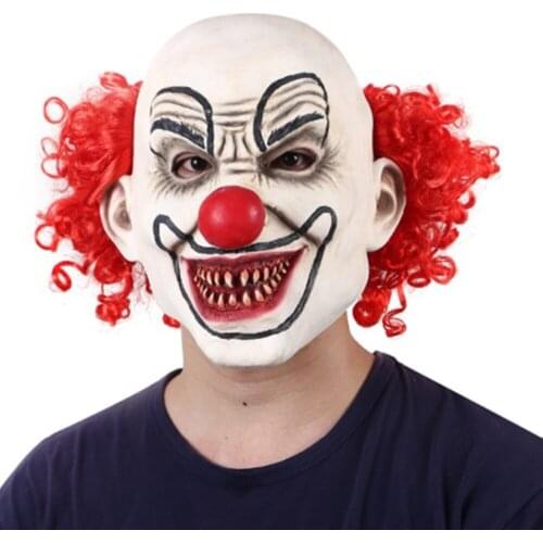 Scary Clown Latex Mask Creepy Killer Joker Halloween Horror Fancy Dress Party Props Costume Accessory