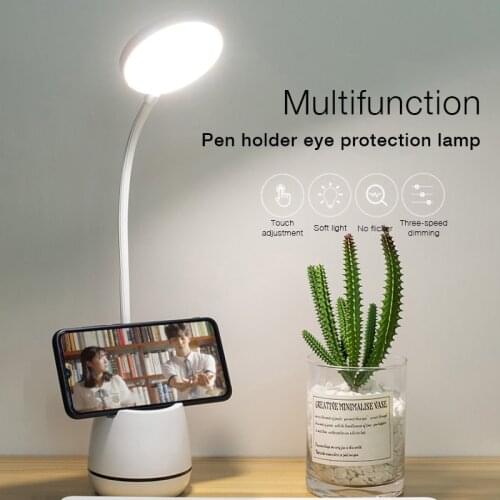 Table Lamp LED Flexo Desk Lamp Touch Dimming Bright Office Modern USB Rechargeable Eye Protect Reading Lamp Phone Pen Holder
