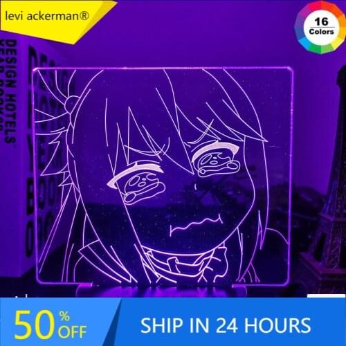 Led Light Anime KonoSuba Aqua for Kids Bedroom Decor Night Light Brithday Gift Room Desk 3d Lamp KonoSuba Manga