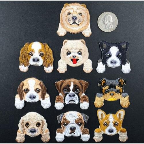 High-quality Chihuahua Shiba Dog Husky Puppy Patches For Clothing Backpack Decoration Applique Iron On Embroidery Badges