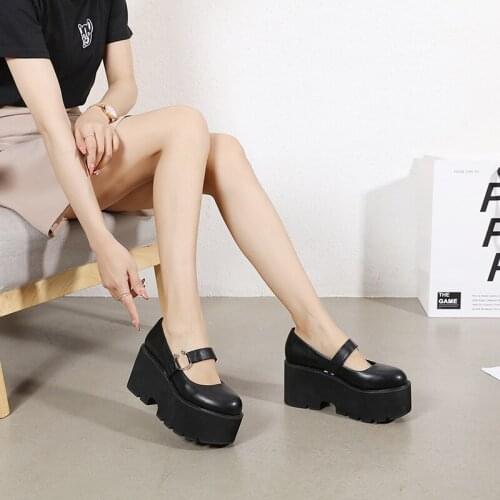Brand New Dropship 2021 Big Size 43 INS Sale Chunky High Heel Black Gothic Style Lolita Cool Summer Platform Sandals Women Shoes