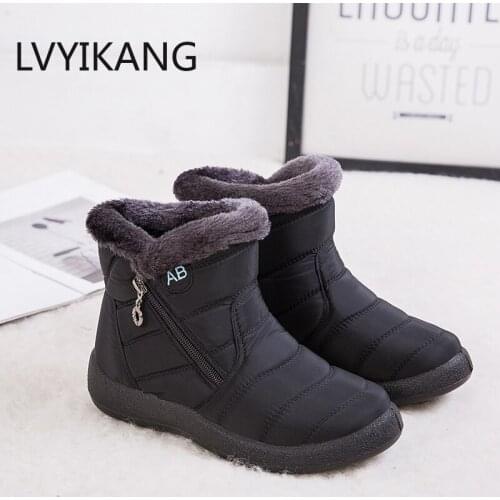 Women Boots Waterproof Snow Boots Female Plush Winter Boots Women Warm Ankle Botas Mujer Winter Shoes Woman Plus Size 43