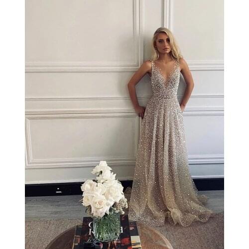 Womens Evening Dress Gold Prom Dress Bling Mermaid Sequined Ladies Formal Wear Gowns