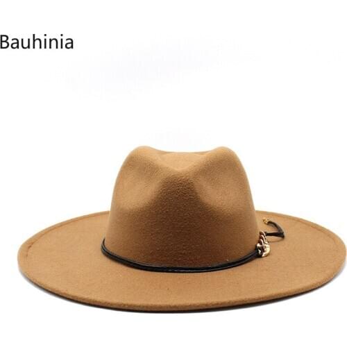 Winter Casual Fedora Hat Women Imitation Woolen Felt Hat Men Autumn Panama Fashion Top Jazz Hat Fedoras Chapeau Sombrero Mujer