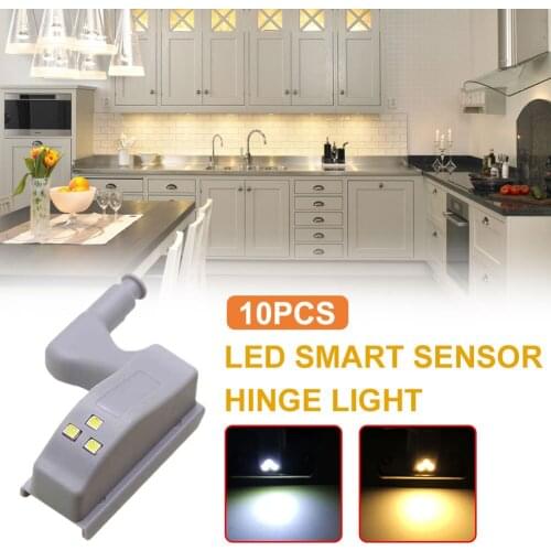 10pcs Hinge Led Light Under Cabinet Light Sturdy Durable Closet Night Lights Hinge Led Sensor Light For Kitchen Cabinet Cupboard