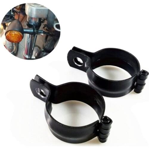 2pcs Spotlight Mount Brackets Stable Light Clamp Holders Replaceable Motorcycle Light Parts - Black / Silver