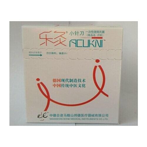 50 pcs EACU Disposable sterile acupuncture needles plastic handle blade flat edge knife needle acupotomy needle