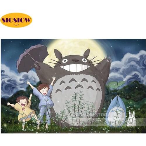 5D DIY Diamond Painting My Neighbor Totoro Figure Cartoons Full Drill Square 3D Daimond Embroidery Cross Ctitch Decor Wall Home