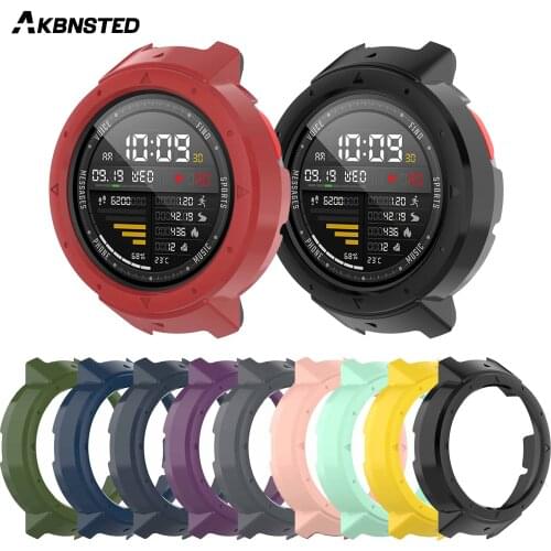 AKBNSTED 2 IN 1 For Xiaomi Huami Amazfit Verge Smart Watch Protective Case Cover + Silicone Watch Strap Replace Accessories
