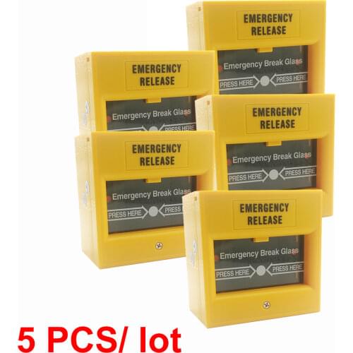 Yellow Color emergency Door Release Switch Glass Break Alarm Button Fire Alarm Exit Release Switch