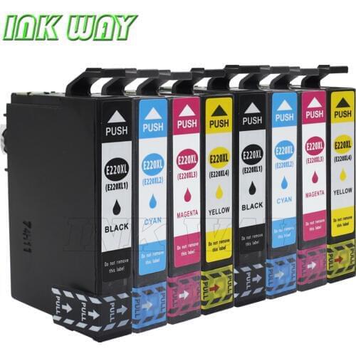 INK WAY Free shipping, 8PCS of T220XL BK C M Y ink cartridge ,replacement ink for XP-420 XP-424 etc