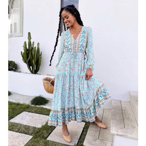 Синие летние платья BOHO INSPIRED China At AliExpress