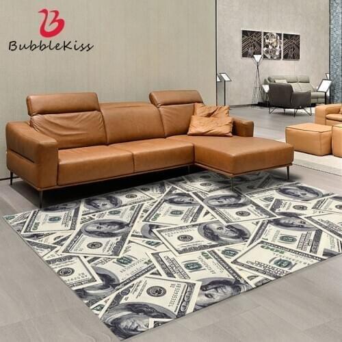 Bubble Kiss Carpets For Living Room Creativity Dollar Pattern Rug Retro Hallway Floor Mat Personality Long Carpet Home Area Rugs