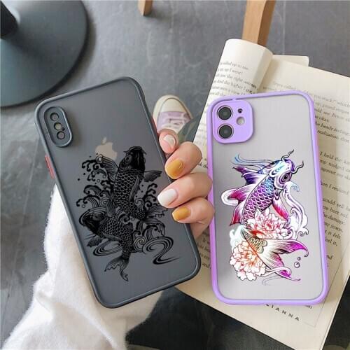 Carp Phone Case For iPhone 8 6s 7 Plus SE 2 Cyprinid Case For iPhone 11 12 Pro Max Mini X XR XS Max Hard Shockproof Back Cover