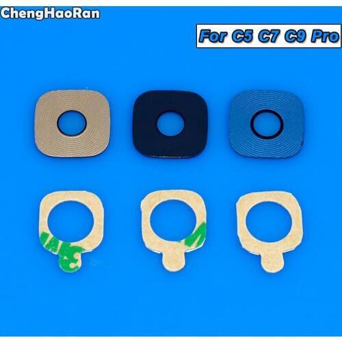 ChengHaoRan 2pcs Glass Material Back Rear Camera Lens with Sticker for Samsung Galaxy C5 pro/C7 pro/C9 pro C5010 C7010 C9000
