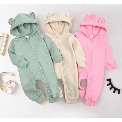 Newborn Baby Romper Autumn Costume Thicken Solid Color Baby Boys Clothes Casual Baby Girls Clothing Winter Baby Rompers Jumpsuit
