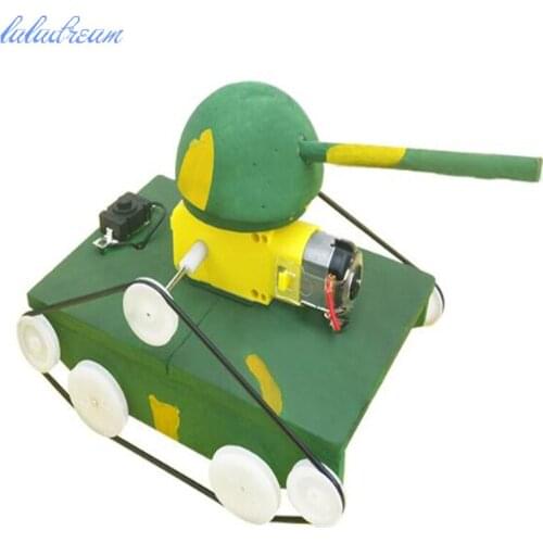 Kids Creative DIY Assembled Tank Module Kits Gear Drive Toy Car Physical Science Experiment Toys Educational Model Accessories