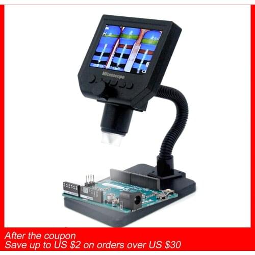 G600 600X HD 3.6MP 8 LEDs Portable LCD Digital Microscope 4.3" Electronic HD Video Microscopes Endoscope Magnifier Camera