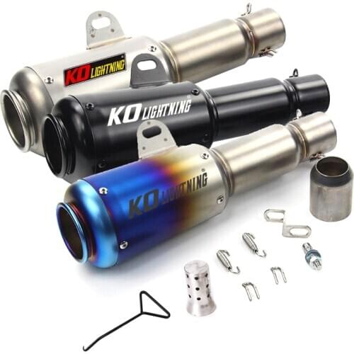 Silp on For 38-51mm Motorcycle Vent Silencer Tubes System Refit Escape Exhaust Muffler Pipe With Removable DB Killer Universal