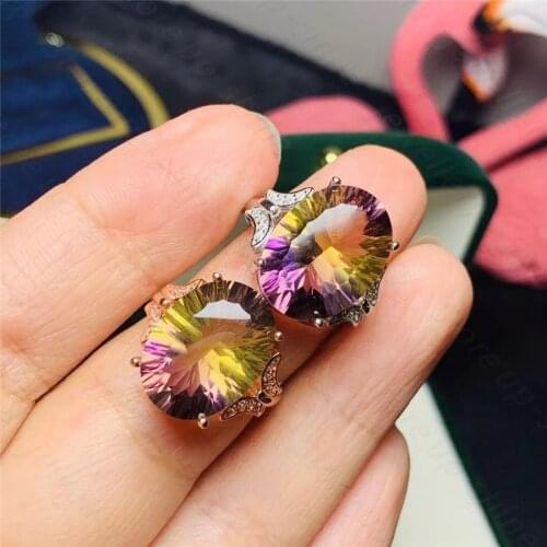 New style 925 silver inlaid amethyst ring, womens ring, luxurious atmosphere