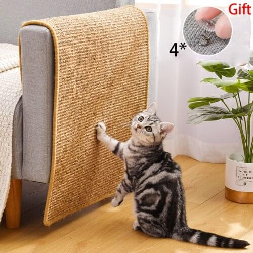 Cat Scratcher Board Pad Sisal Toy Sofa Furniture Protector Cats Claw Care Product Kitten Scratcher Paw Mat with Invisible Nail