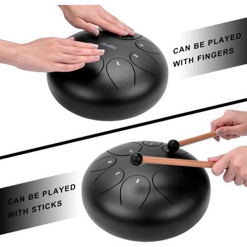 Hot Sales Steel Tongue Drum Tank Hang Drum D Major 8 Notes 10 Inches Steel Percussion with Padded Travel Bag Toys for baby