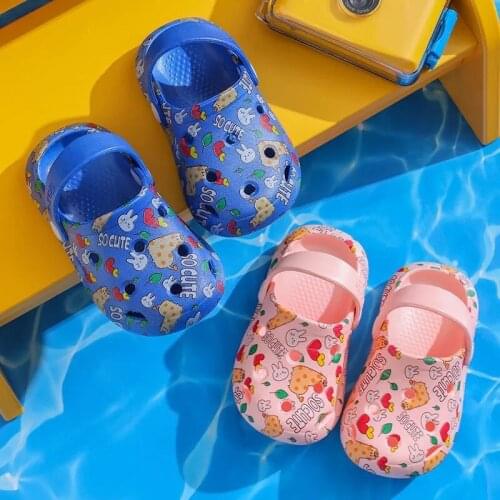 Fashion childrens shoes cute cartoon candy color summer garden shoes girls boys beach hole shoes baby toddler non-slip slippers