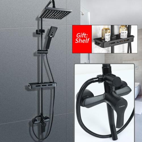 Bathroom Shower Faucet Set Black Rain Shower Bath Faucet Wall Mounted Bathtub Shower Faucet eco Hot And Cold Systems Mixer Tap