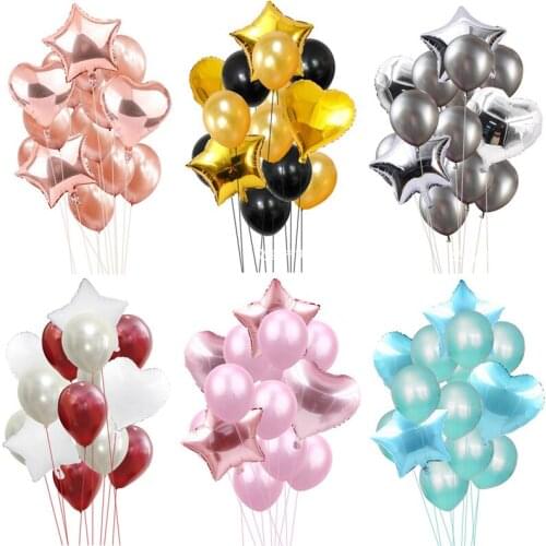 Aluminum Foil Balloon Latex Balloon Set Birthday Party Scene Decorative Balloon Wedding Anniversary Party Balloons