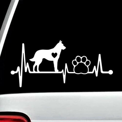 Belgian Malinois Heartbeat Lifeline Paw Decal Sticker for Car Window Laptop Home Decor Vinyl Decal Stickers
