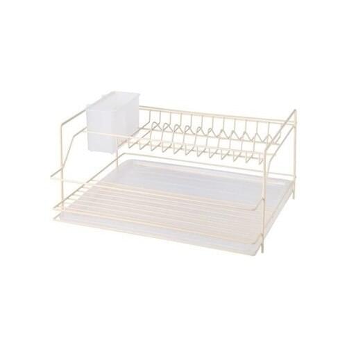 Nilşah Two Layer Stainless Wire Dish Rack Cream