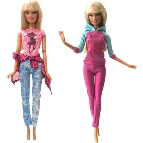 NK 2 Pcs/Set Doll Dress Fashion Skirt Party Clothes Fashion Outfit For Barbie Doll Accessories Child Girls'Gift 01B 2X