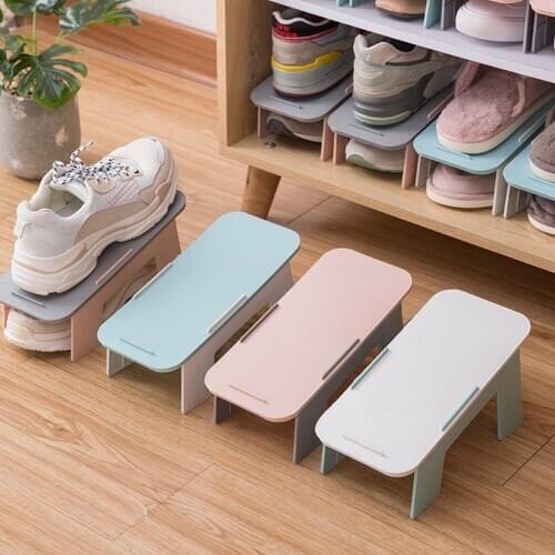 Footwear Support Shoe Organizer Foldable Shoe Stacker Space Save Display Rack Shoes Closet Stand Shoes Storage Rack Shoebox