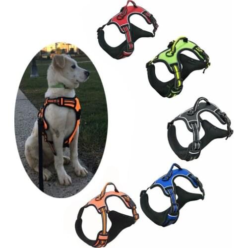Dog Harness No Pull Walking Pet Harness with Handle Control Adjustable Reflective Breathable Harness Vest For Pet Dog Vest